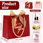 Colarr 60 Pcs Small Thank You Gift Bags with Handles, Pink and Red Bag - Image 2