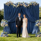 24ftx10ft Wrinkle Free Navy Blue Backdrop Curtain - 10 Feet Photography Backdrop Drapes, Silky Polyester Back Drop Cloth for Wedding Baby Shower Balloon Arch Background - Image 4