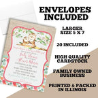 Amanda Creation Pink Watercolor Owl Baby Shower Invitations for Girls, Baby Shower Invitations with Owls, 20 Personalized 5x7 Double-Sided Cards with White Envelopes, Made in USA - Image 6