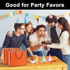 EUSOAR Orange Gift Bags, 50pcs 12.5"x4.5"x11" Paper Shopping Gift Bags with Cloth Handle, Gift Wrap Treat Thank You Bags Bulk for Wedding Party Favors Grocery Baby Shower Birthday - Image 5