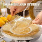 HOMIP 120PCS Clear Gold Plastic Plates with Gold Lace Design, Disposable Retro Plates Include 60PCS 10" Dinner Plate & 60PCS 7" Dessert Plate Perfect for Party Wedding and Holiday - Image 5