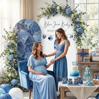 Moukeren Blue Jean Baby Arch Backdrop Cover 6ft and 7.2ft for Denim and Diamonds Themed Baby Shower Party Gender Reveal Birthday Party Banquet Photo Arches Background Decorations - Image 6