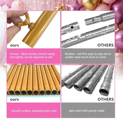 Gold Square Wedding Arch Backdrop Stand Metal Balloon Garden Frame - Image 4