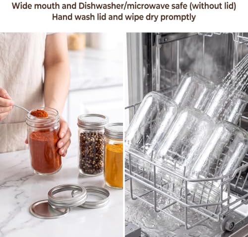 Accguan 12 oz Glass Mason Jars with Lids,24 Pcs Pickle Jars with Stickers - Image 4