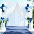 50x10FT Backdrop Curtains with Rod Pockets - Wrinkle Free Photo Stage Backdrop 10 Panels Curtains Drapes for Photography Wedding Party Baby Shower Decorations (White) - Image 5