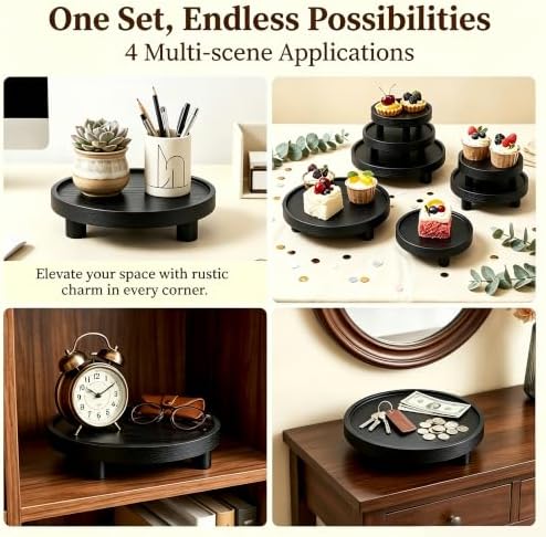 6 PCS 5/6/8 Inch Wooden Risers for Display Wood Pedestal Stand (Black) - Image 7