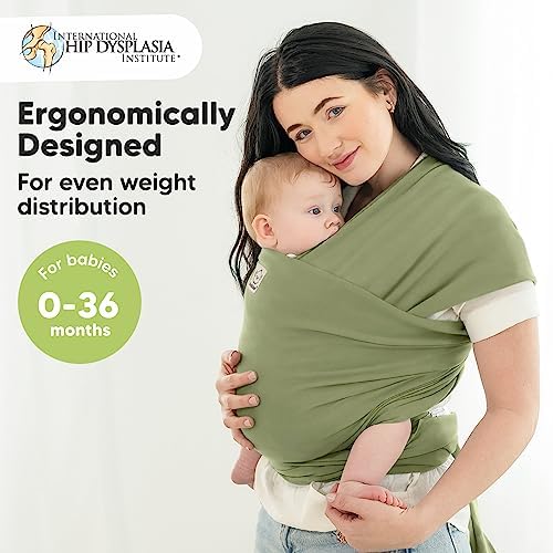 KeaBabies Baby Wrap Carrier, All in 1 Original Baby Carrier (Dusty Olive) - Image 2