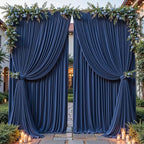 16ftx10ft Wrinkle Free Navy Blue Backdrop Curtain - 10 Feet Photography Backdrop Drapes, Silky Polyester Back Drop Cloth for Wedding Baby Shower Balloon Arch Background by Unknown