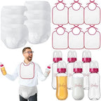 6 Sets Bottle Chug Baby Shower Games Juegos Para Plastic Baby Bottles Bibs Disposable Diapers Gender Reveal Games Baby Changing Diaper Race Game Decoration (Red) by giftlyze