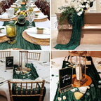 10 Pack Blackish Green Cheesecloth Table Runner -21*120Inch Long Boho Wedding Table Decor, Rustic Gauze Fabric Runner for Bridal Showers, Baby Showers & Parties (Sheer, Lightweight, Wrinkled Design) - Image 6