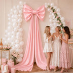 Giant Pink Bow with 100 Balloons Flower Vine for Wedding Backdrop - Image 7
