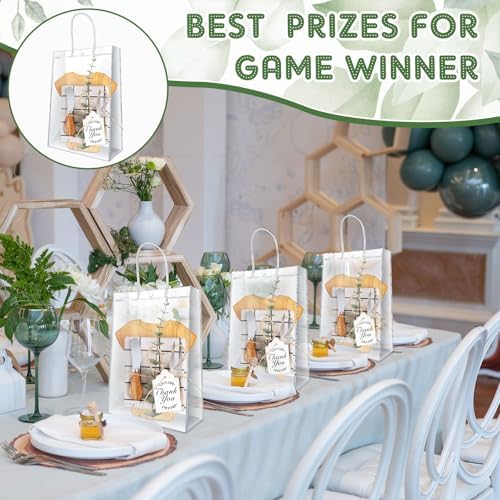 43 Pcs Baby Shower Game Prizes for Winners 6 Sets Baby Shower Prizes for Game Player with Bamboo Cheese Board Oak Knife Fork Placemats Artificial Eucalyptus Stems Tags Bags - Image 5
