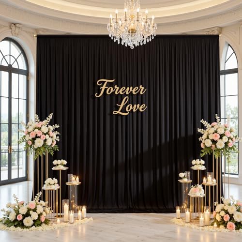 40ftx12ft Black Backdrop Curtain for Wedding Party 8 Panels 5×12FT Tall by LeegleriTableSkirt