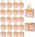 TKSBAG 100 Pack Pink and Gold Gift Bags with Bow Handles, 6.4×3.1×5.1 In Small Thank You Bags Bulk for Birthday, Weddings, Baby Shower, Party Favors, Mother's Day by TKSBAG