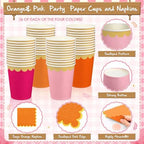 Mimorou 169 Pcs Pink and Orange Plates and Napkins Party Supplies - Image 4