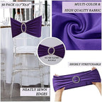 50 Pack Purple Chair Sashes, Purple Chairs Bands for Wedding Party Decor, Spandex Chair Bows with Buckle for Banquet Bridal Shower Decoration, Chair Ties - Image 5