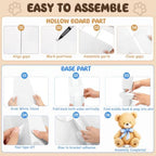 3 PCS Large Teddy Bear Baby Shower Decorations, Blue Bear Gender Reveal Cardboard Cutouts, We Can Bearly Wait Yard Signs Standup Photo Booth Props, Indoor & Outdoor Backdrop Decor - Image 7