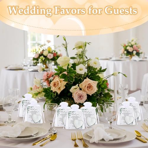 Threlaco 200 Sets Wedding Favors for Guests Bulk Mini Heart Shaped Candles Wedding Party Favors for Guests with Thank You Cards and Organza Bags Bridal Shower Party Souvenir Candle Gifts - Image 7