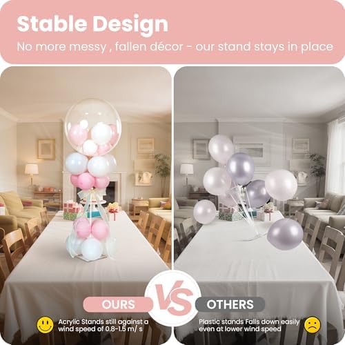 YALLOVE 10-Pack Clear Acrylic Balloon Centerpiece Stands - Image 6