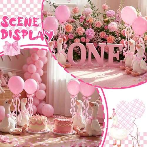 Chunful 10 Set Pink One Silly Goose 1st Birthday Decoration 11.8 Inch - Image 2