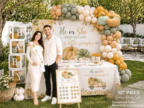 Little Pumpkin Gender Reveal Decorations, He or She Fall Baby Shower - Image 3