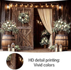 20X10FT Wedding Backdrop Rustic Floral Wooden Barn Door Bridal Backdrop Western Country Wedding Anniversary Ceremony Photography Background Valentine's Day Girl Birthday Party Photo Shoot Decorations - Image 7