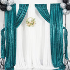 Poise3EHome Teal Sequin Backdrop Curtain,4 Panels 2FTx8FT Glitter Background for Party Birthday Party Baby Shower Wedding Christmas Thanksgiving Halloween Holiday Festival Decor - Image 5