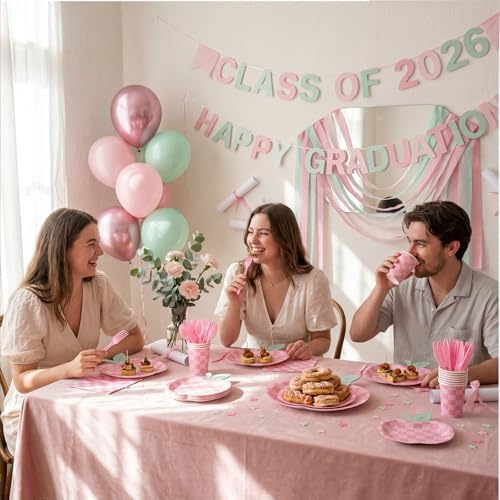 400 Pcs Apple Party Decorations Supplies Serve 50, Back to School Apple Paper Plates Napkins Cups Pink Checkerboard Disposable Tableware Set for Last/ First Day of School Party - Image 5