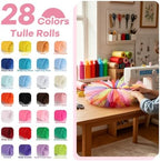 28 Colors Tulle Rolls 6 Inch by 25 Yards Rainbow Tulle Fabric Ribbon - Image 4