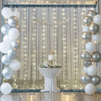 Silver Grey Tulle Backdrop Curtain with Lights String for Parites 10x10ft Sheer Backdrop Curtains for Birthday Party Bridal Shower Baby Shower Wedding Ceremony Prom Photo Booth Background Decorations - Image 4