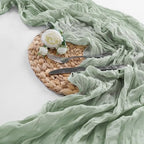 15 Pack Grey Green Cheesecloth Table Runner 9FT Rustic Sheer Table Runners 17x108 Inch Gauze Boho Runner for Wedding Bridal Baby Shower Birthday Party Table Decorations - Image 5