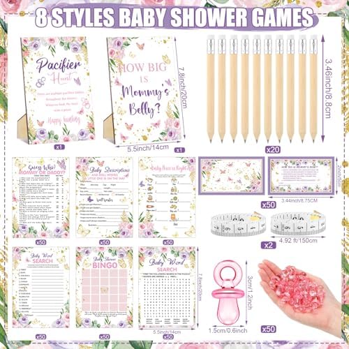 Sherr 424 Pcs Baby Shower Pacifier Hunt Games Butterfly - Image 3