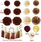 Graduation Decorations Maroon Gold 2026/Burgundy Maroon Graduation Party Decorations/Fall Bridal Shower Decorations/Burgundy Gold Balloons/Birthday Party Decor for Women Fall - Image 5