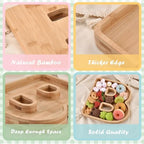 Wooden Baby Charcuterie Board Letters Serving Tray Decorative Platter 4 Pcs Bamboo Candy Tray for Baby Shower Alphabet Gender Reveal Decorations with Deeper Edge - Image 3