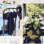 25 Pack Navy Blue Cheesecloth Table Runner 17 x 108 Inch Gauze TableRunner Fabric Semi Sheer Cheese Cloth Table Runner Bulk for Rustic Romantic Wedding Baby Shower Table Decoration - Image 3
