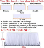 2 Pack 6ft White Tulle Table Skirts for wedding Bridal Shower White Ruffle Tutu Tablecloth for Baby Shower Birthday Party Banquet Baptism Cake Dessert Table Decorations - Image 6