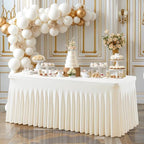 2 Pack Ivory Table Cloth for 6 Foot Rectangle Tables Spandex Fitted Tablecloth 6ft Stretch Table Covers Skirt Ivory Banquet Tablecloths Wrinkle Free Tablecloth for Party Wedding Birthday Event - Image 4