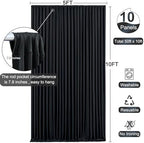 50ft x 10ft Wrinkle Free Black Wedding Backdrop Curtains for Party Bridal Shower Reception Decorations Black Fabric Curtain Backdrops Drapes for Photography Baby Shower Birthday Background - Image 5