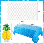 11 Pcs Under The Sea Birthday Party Decorations Cartoon Ocean Themed Backdrop Pineapple Decor Jellyfish Hanging Lanterns, Sea Tablecloth Wave Background for Summer Baby Shower Photo Props - Image 3