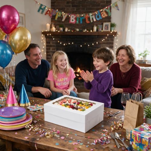 20 Pack 14x10x6 Inches Quarter Sheet Cake Boxes with 20 Cake Boards - Image 5