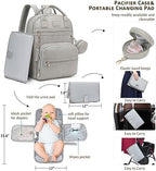 ROSEGIN Premium Vegan Leather Diaper Bag Backpack with Waterproof Changing Pad, Reinforced Zippers & Odor-Free, 20 Pockets Pro Organizer, Fits 15.6" Laptop, Stroller Straps, Baby Bag for Mom, Grey - Image 3