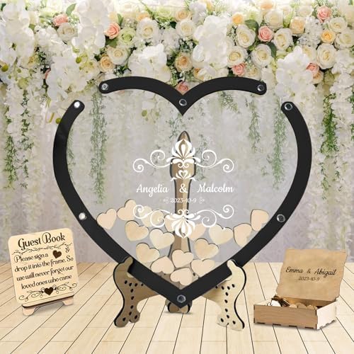 Personalized Wedding Guest Book, Wooden Rustic Wedding Decor Alternative Guest Book, Custom Wooden Wedding Guest Book, Wedding Guest Drop Box Alternative Guest Book Frame by Unknown