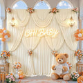 10x10ft Champagne Photo Backdrop Curtains for Parties Wedding Wrinkle Free Polyester Photoshoot Curtains Drapes Backdrop for Birthday Baby Shower Graduation Photography Background 2 Panels 5x10FT by Suppromo