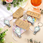Minatee 50Set Baby Shower Bottle Openers Nail Clipper for Guest, Eucalyptus - Image 4