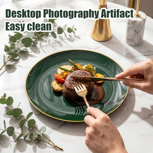 I00000 150Pcs Green Plastic Plates,Premium Disposable Plates for Wedding - Image 2