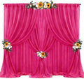 30ft x 10ft Hot Pink Backdrop Curtains, Wrinkle-Free Sheer Chiffon Fabric Photo Backdrop Drapes for Wedding Arch Party Ceremony Stage Photography Decorations by WishCare