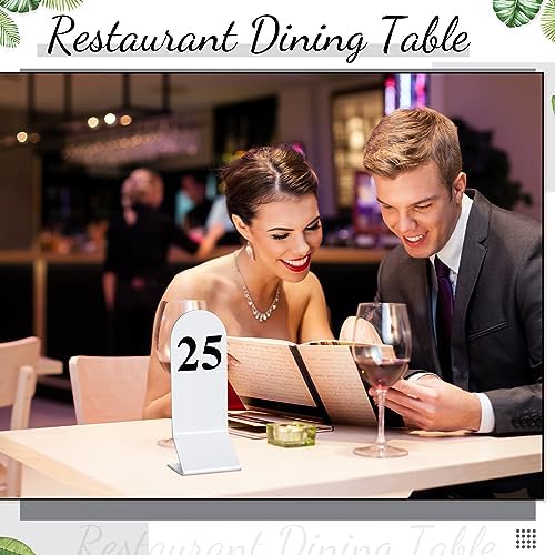 Remerry 25 Pcs Acrylic Table Numbers 1-25, Tent Cards for Events, White - Image 5