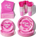 400 Pcs Disposable Let's Go Party Tableware Set for 50 Guests by COSINIA