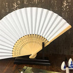 HGKdtRY Handheld Fan Foldable 30 PCS Folding Paper Hand Fan Halloween Ladies Baby Shower Wedding Favors Gift Birthday Party Decoration(White) - Image 5
