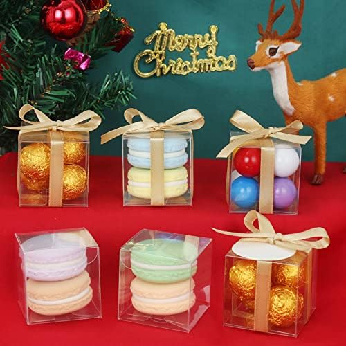 COTOPHER 60 Pcs Clear Boxes for Favors, 3x3x3 Inches Clear Gift Boxes - Image 2